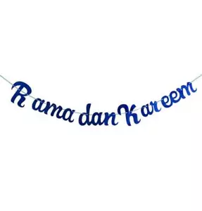 Modefa Decorazione Natalizia Islamica | Striscione da Appendere a Parete Ramadan Kareem - Blu - Foto 1 di 1