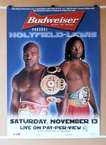 EVANDER HOLYFIELD vs. LENNOX LEWIS (2) Original BUD Promo Boxing Poster AUCT - Picture 1 of 9