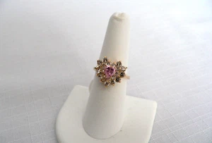 Park Lane "PINK HEART" Ring with Pink & Clear Crystals Size 7 Reg. $69 - Picture 1 of 5