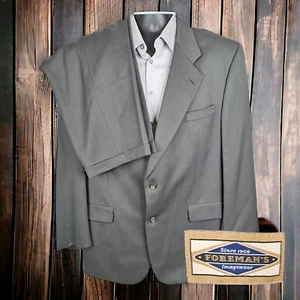 Foreman's Imagewear 2 Piece Suit Mens 46L 36X31 Olive Wool - Picture 1 of 13