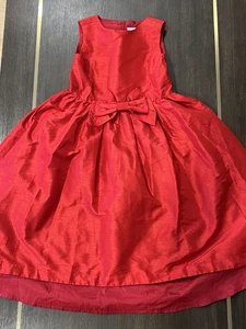 HOPE & HENRY ROTES TAFT HIGH-LO PARTYKLEID ÄRMELLOS GR. 7 DEKORATIVE SCHLEIFE REISSVERSCHLUSS - Bild 1 von 6