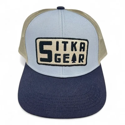 Sitka Hat Patch Mid-Pro Trucker Mesh Blue Gray OSF Snap-Back Mens Like New - Image 1 of 4