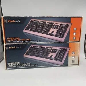 BLACKWEB Wireless Silent Keyboard LOT 3 Low Profile Quiet-Touch Keys Rose - Picture 1 of 2