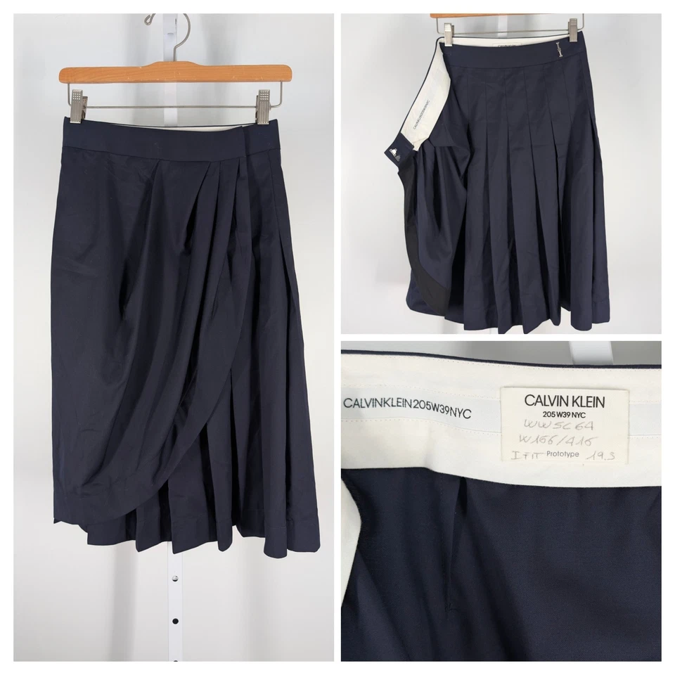 Saia plissada Calvin Klein Collection 205w39nyc Raf Simons protótipo amostra envoltório - Imagem 1 de 4