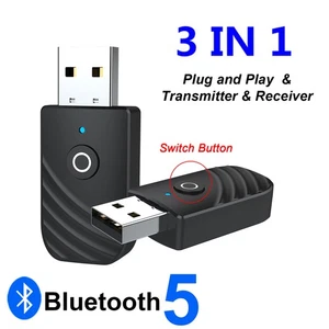 3en1 Émetteur Récepteur BT-5.0 DC5V USB Portable Audio Bluetooth Adaptateur - Photo 1/12