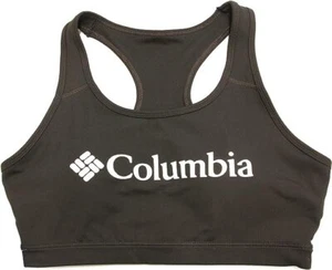 NEW Columbia Classic Racer-Back Logo Bra Omni Wick MEDIUM IMPACT SUPPORT BLACK - Picture 1 of 1