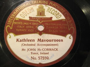 1906 John McCormack ODEON Irish KATHLEEN MAVOURNEEN/ Dear Little Shamrock 57558 - Picture 1 of 2