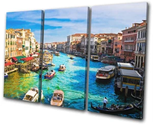 Quadro Stampa Canale Venezia scenografica Città TREBLE CANVAS WALL ART - Foto 1 di 1