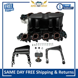 New Intake Manifold w/ Thermostat & Gaskets Kit For 1999-11 Ford Lincoln Mercury - Picture 1 of 9