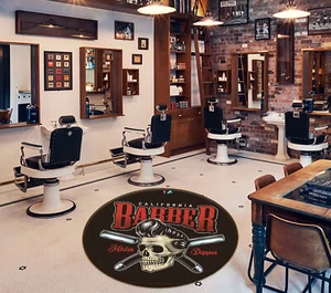 3D Skull G243 Barber Shop Non Slip Rug Room Mat Round Elegant Photo Carpet - Bild 1 von 4