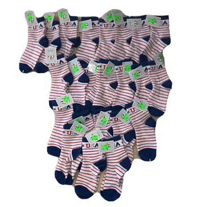 23 Pairs Of Patriotic Theme USA Red, White, blue Size 7-8.5 - Picture 1 of 3