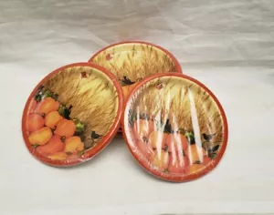 Lot 6 Party Creations Fall Friends Pumpkin Thanksgiving Party 7" Dessert Plates - Picture 1 of 5