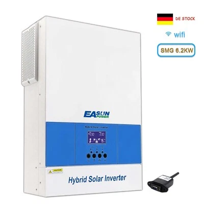 Easun 6,2KW 48V Solar Wechselrichter Off Grid Sinus MPPT 120A PV 60-450Vdc Wifi