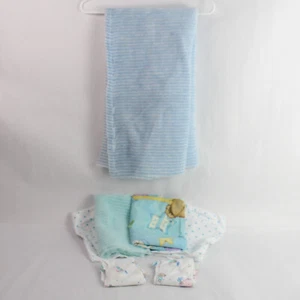 7 Piece Blue Baby Fabric Scrap Lot for DIY Crafting Projects - Picture 1 of 5