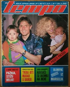 Magazine TEMPO 1317 football Dragan Stojkovic Olimpique Marseille poster YU 1991 - Picture 1 of 7