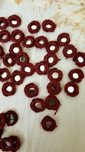 5x Burgunder Shisha Zigeuner Basteln Spiegel 1,6cm Kleber Aufnähen Applikation Motiv Patch - Bild 1 von 1
