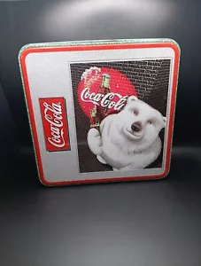 ORSO POLARE COCA-COLA vintage da collezione in latta graffiti mattoni da parete pulito - Foto 1 di 6