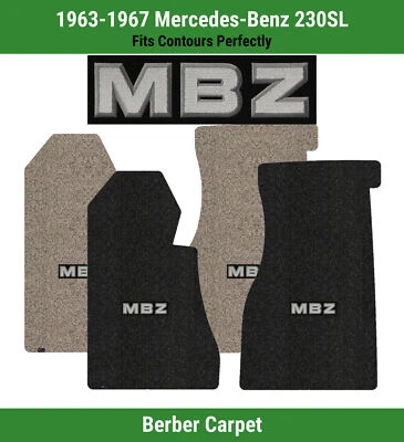 Alfombrillas delanteras Lloyd Berber para Mercedes-Benz 230SL '63-67 con apliques MBZ Foto 1 de 4