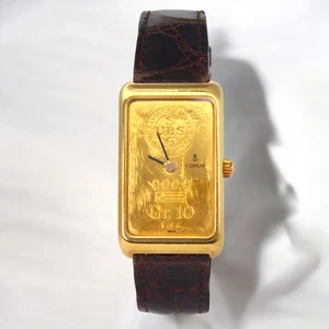 Corum 10 Gram Ingot Dial Manual Winding 21 x 34 mm 18K Yellow Gold Diamond Crown - Picture 1 of 15