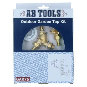 Outdoor Tap Kit Brass Self Cut Tap Hose Pipe Garden Water Fittings Wall Mounte - Picture 1 of 10