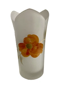 Vintage Mid Century Modern Murano ITALY, Erik Bagger Denmark Frosted Floral Vase - Picture 1 of 13