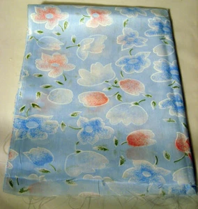 PRETTY BLUE FLORAL FABRIC 40" BY 52" - Picture 1 of 2