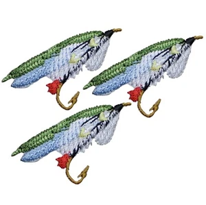 Small Fly Fishing Lure Applique Patch - Supervisor Fish 1.75" (3-Pack, Iron on) - Picture 1 of 1