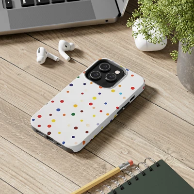 Designer Colorful Phone Case Dots for iPhone 16 15 14 13 12 8 7 Plus Pro MAX SE - Image 1 of 4