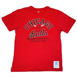Adidas NBA Chicago Bulls Vintage Mens Red Short Sleeve T shirt Sz S Small - Picture 1 of 10