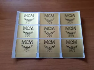 36 x MCM Aufkleber 5,1cm x 3,4cm GOLDfarbig Original Vintage von 1990 - Bild 1 von 1