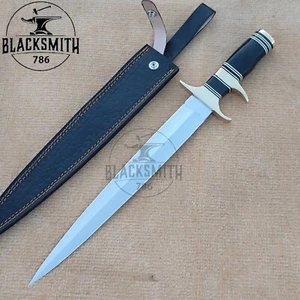 Coltello da caccia doppio bordo forgiato a mano acciaio al carbonio 1095 18" con guaina - Foto 1 di 10