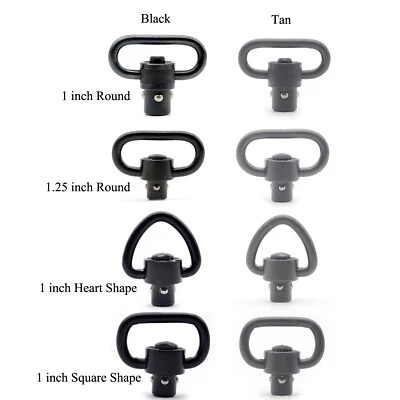 Black/Tan 1/1.25'' QD Sling Swivel Quick Detach Release Swivels Scope Mount Ring - Image 1 of 4