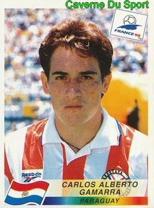 268 CARLOS ALBERTO GAMARRA PARAGUAY VIGNETTE STICKER WM FRANKREICH 98 PANINI - Bild 1 von 2