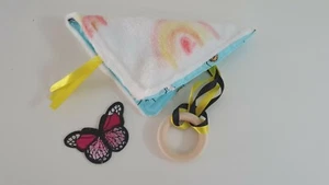 Handmade Adult Rainbow peppa pig Taggy comfort security Blanket, shower gift, - Picture 1 of 7