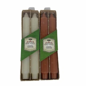 Root Holiday Traditions Square Dinner Candles 9 in Ivory Rust (4 Candles Total) - Picture 1 of 6