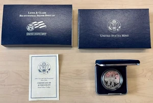 2004 Lewis and Clark zweihundertjähriger Silberdollar mit Box & Coa - Bild 1 von 4