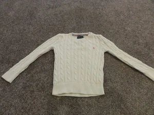 GIRLS POLO RALPH LAUREN OFF-WHITE SWEATER SIZE 5 - Picture 1 of 10