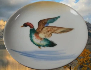 Ente Schmuck Geschirr Mallard fliegt über Wasser kleiner dekorativer Teller Vintage Porzellan - Bild 1 von 8