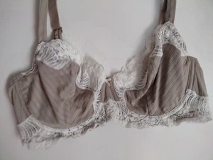 Paramour by Felina 115353 Stripe Delight Full Figure Bra Size 36D TAUPE IVORY LA - Picture 1 of 12