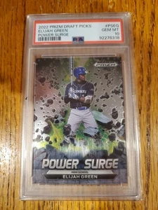 2022 Panini Prizm Draft Picks Power Surge Elijah Green #PS-EG Nationals PSA 10 - Picture 1 of 2