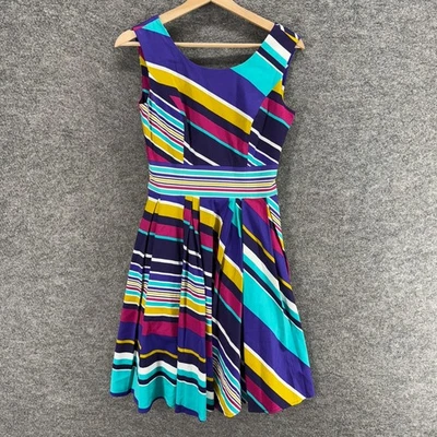 Vestido Calvin Klein Mujer 2 Azul Rayas Funda Midi Cremallera Sin Mangas Algodón Foto 1 de 4