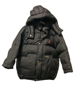 Polo Ralph Lauren Down Filled BlackPuffer Jacket Coat Removable Hood Size 3T - Picture 1 of 13