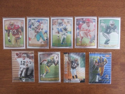 1999 TOPPS NFL FOOTBALL X 9 CARDS. CHROME / FINEST / BOWMANS BEST.  MINT - image 1 of 2