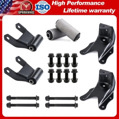 Rear Leaf Spring Shackle Bracket Hanger Kit for Ford F150 F250 F350 Bronco NEW Foto 1 de 4