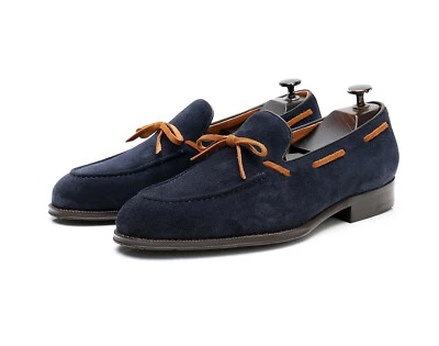  Mocassim masculino britânico couro camurça real casual sapatos de negócios  - Imagem 1 de 4