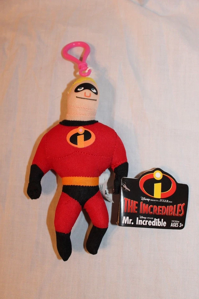 NUEVO CON ETIQUETA DISNEY PIXAR 2004 LOS INCREÍBLES MR INCREÍBLE CLIP DE PELUCHE Foto 1 de 1