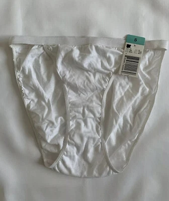 Bragas de bikini vintage blancas ropa interior stock muerto nuevas con etiquetas para mujer talla 5 pequeñas NOS 00s Foto 1 de 4