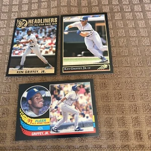 Ken Griffey Jr 3 Card Lot 92 Headliners 1992 Fleer Preview 1991 Fleer Allstar - Picture 1 of 6