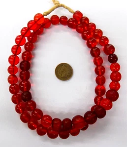 Czech Lt Cranberry Ruby Red Trade Beads Red Africa Antiques Bin L3 Item B53 - Picture 1 of 2