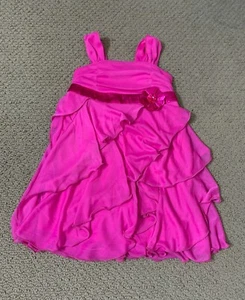 Girls Pink Special Occasion Chiffon-Like Dress - Size 4 - Picture 1 of 3